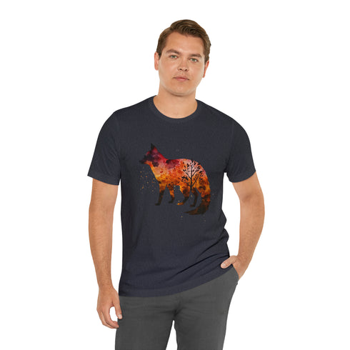 Autumn Fox Silhouette - Short Sleeve Tee